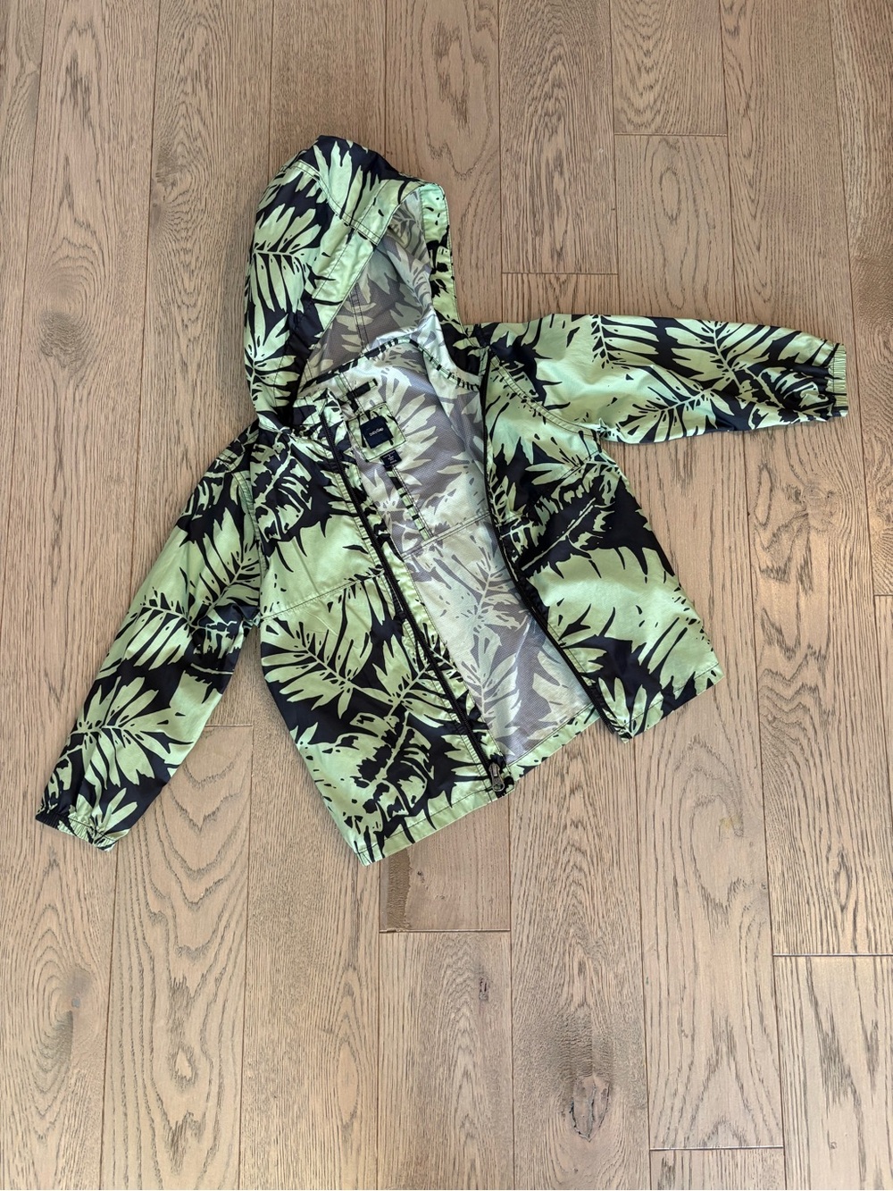 GAP Black & Green Tropical Hooded Windbreaker